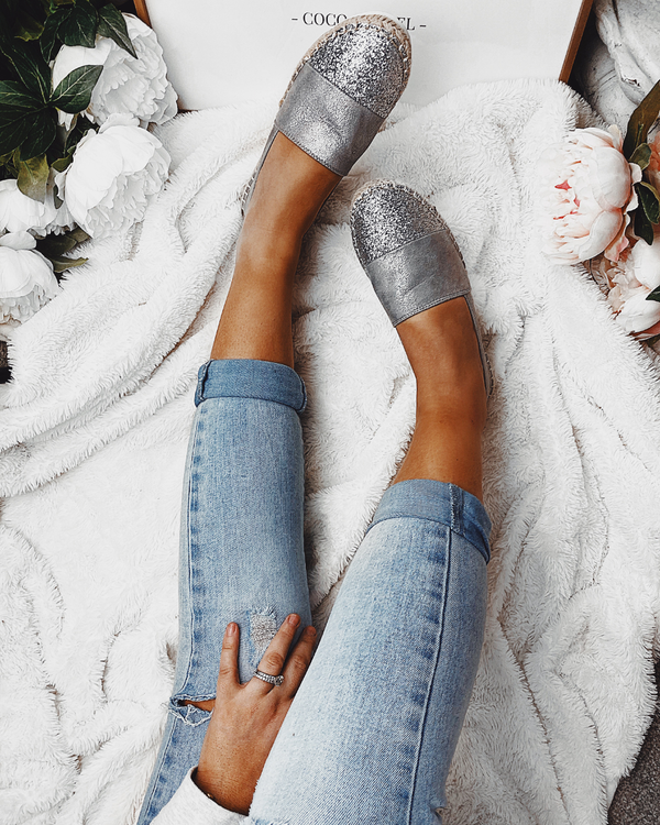 Sweet Life Espadrilles in Silver