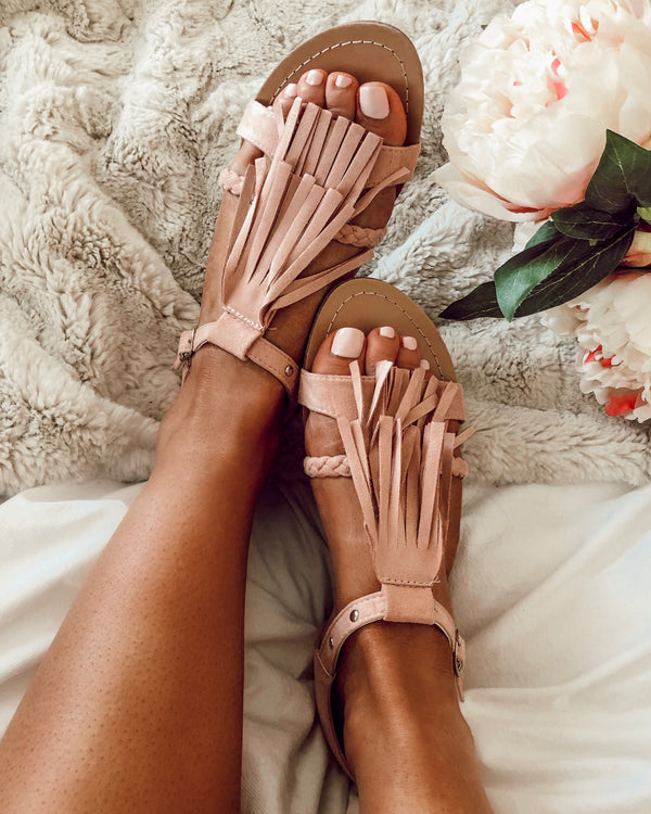 Celestia Tassel Sandals in Pink