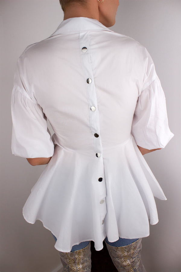 White Peplum Shirt