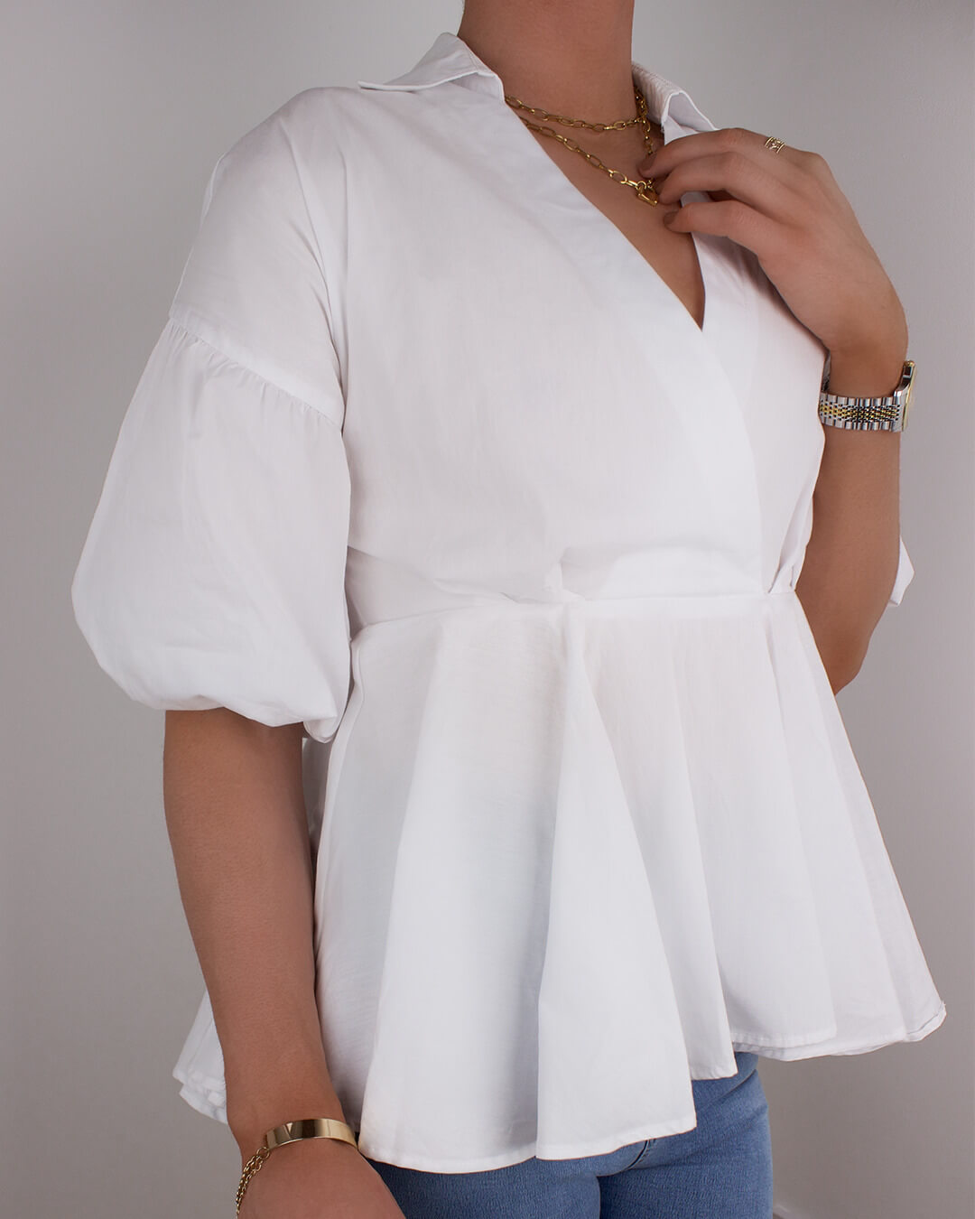 White Peplum Shirt – Fearless