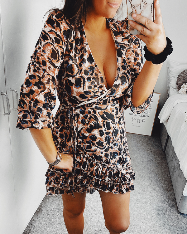 Nala Leopard Print Wrap Dress