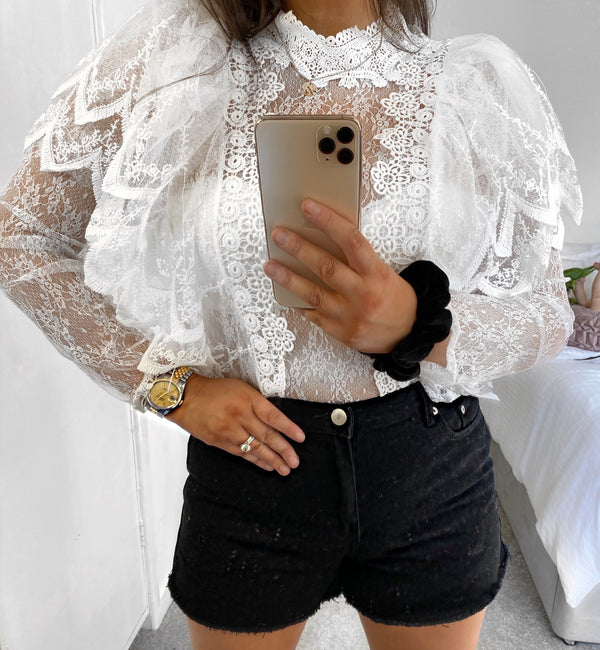High Roller Lace Frill Top