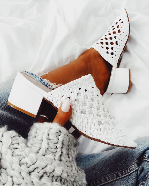 Low Key Mules in White