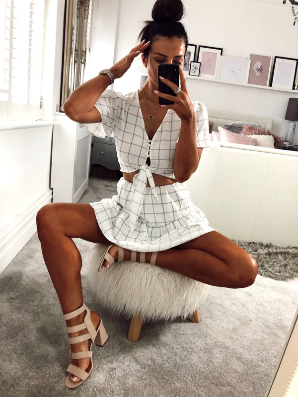 Tomorrow Night Co-Ord in White Check