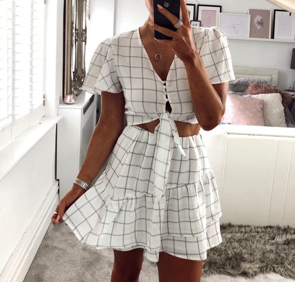 Tomorrow Night Co-Ord in White Check